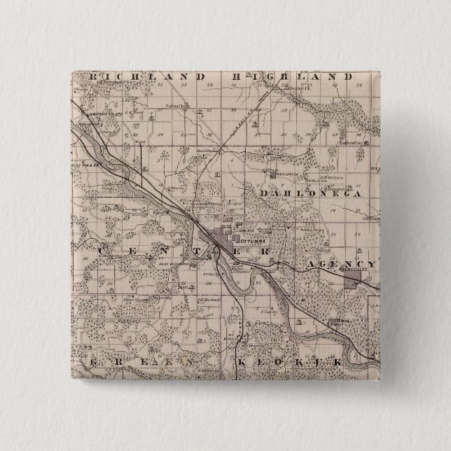 Map of Wapello County, State of Iowa Button (Front)