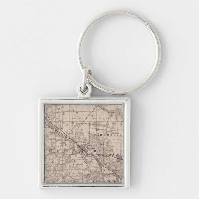 Map of Wapello County, State of Iowa Keychain (Front)