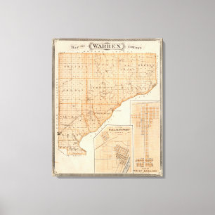 Map of Warren County with Plan of West Lebanon Canvas Print
