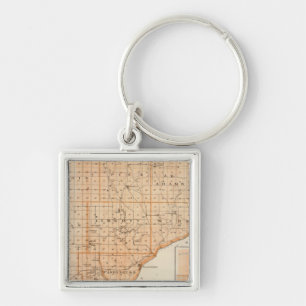 Map of Warren County with Plan of West Lebanon Keychain
