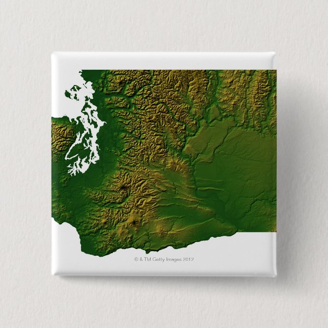 Map of Washington 3 Pinback Button (Front)