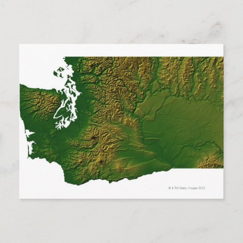 Map of Washington 3 Postcard