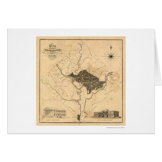 Map of Washington DC City Plan by Lizars 1819 (Front Horizontal)