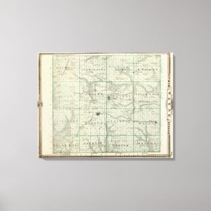 Map of Wayne County, State of Iowa Canvas Print