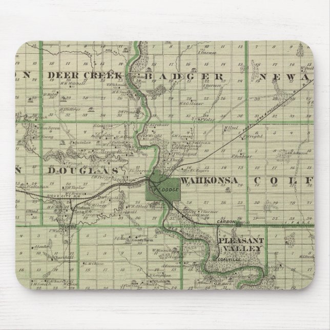 Map of Webster County, State of Iowa Mouse Pad (Front)