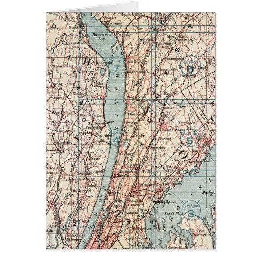 Map of Westchester County, New York Cards (Front)