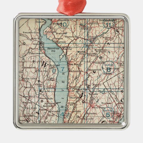 Map of Westchester County New York Metal Ornament