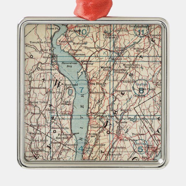 Map of Westchester County, New York Metal Ornament (Front)
