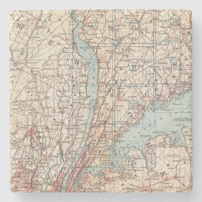 Map of Westchester County, New York Stone Coaster (Front)
