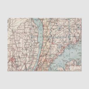 Map of Westchester County, New York Tissue Paper