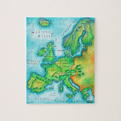 Map of Western Europe Jigsaw Puzzle