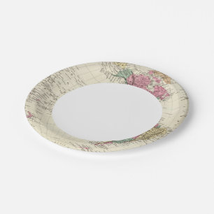 Map of Western Hemisphere Paper Plates