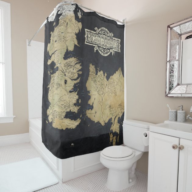 Westeros Map The North Shower Curtain - Inspired by Game Of Thrones, Game of Thrones Map Shower Curtain, Map Bathroom outlet Accessories