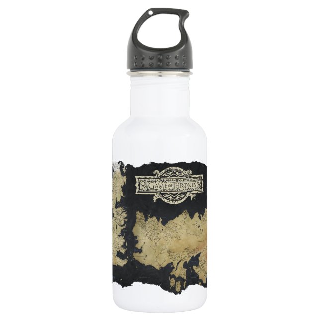 Map of Westeros Stainless Steel Water Bottle (Front)
