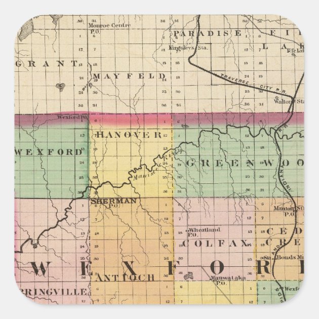 Map Of Wexford County Michigan Square Sticker Zazzle   Map Of Wexford County Michigan Square Sticker Raa59e7d6ef9b45d5b7e58d3dae49bdad 0ugmc 8byvr 630 