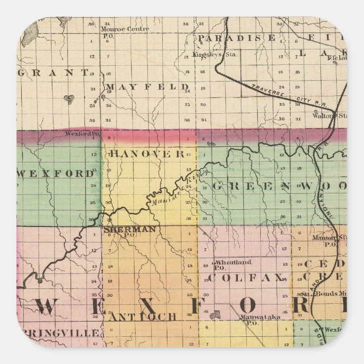 Map Of Wexford County Michigan Square Sticker Zazzle   Map Of Wexford County Michigan Square Sticker Raa59e7d6ef9b45d5b7e58d3dae49bdad 0ugmc 8byvr 736 