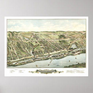 Map of Windsor Locks, CT in 1877 Poster