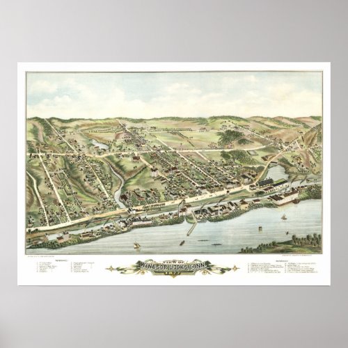 Map of Windsor Locks CT in 1877 Poster