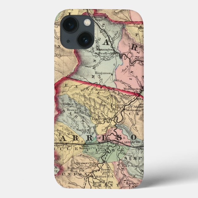 Map of Winfield, West Virginia Case-Mate iPhone Case (Back)