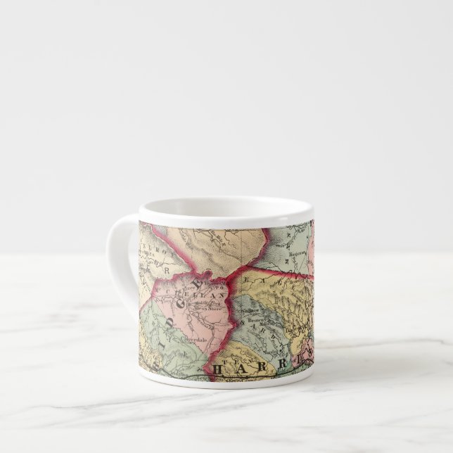 Map of Winfield, West Virginia Espresso Cup (Front Left)