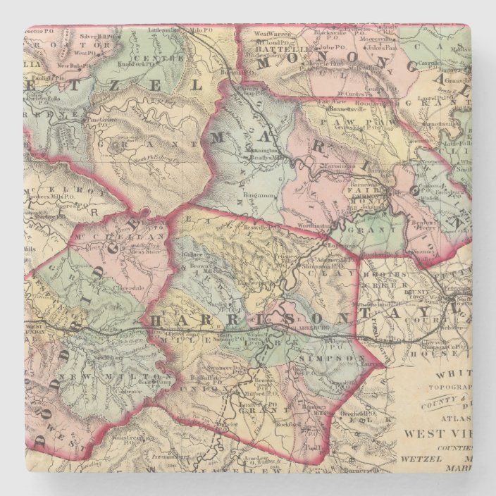 Map of Winfield, West Virginia Stone Coaster