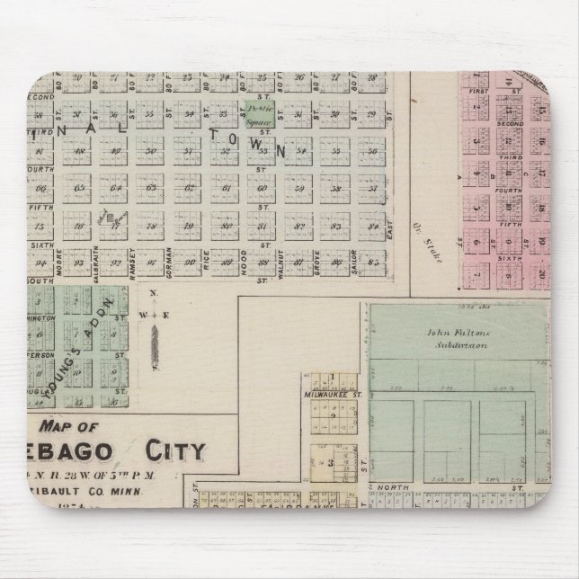 Map of Winnebago City Map of Blue Earth, Minnesota Mouse Pad (Front)