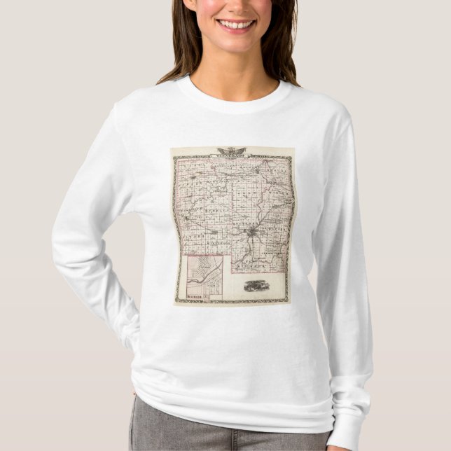 Map of Winnebago County and Belvidere T-Shirt (Front)