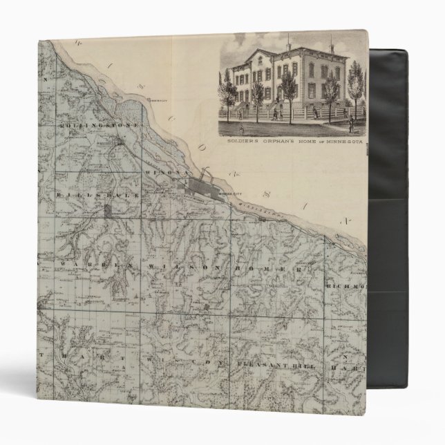 Map of Winona County, Minnesota 3 Ring Binder (Front/Inside)