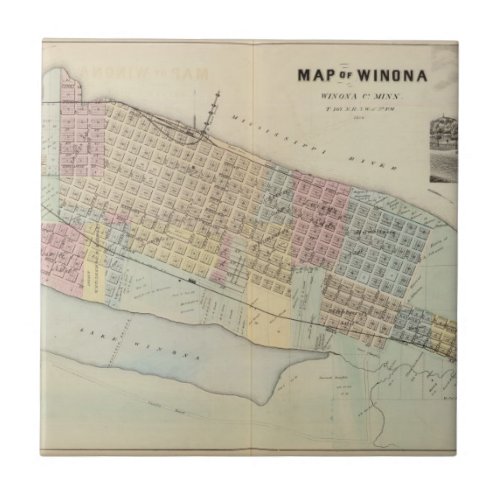 Map of Winona Minnesota Tile