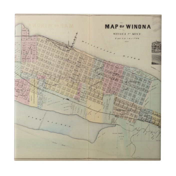 Map of Winona, Minnesota Tile | Zazzle.com