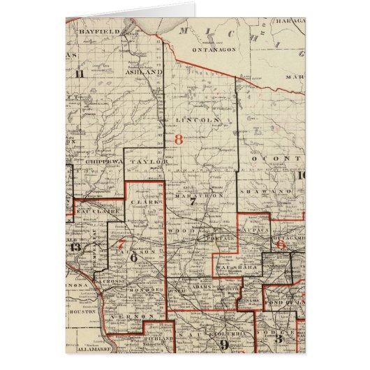 Map of Wisconsin Cards (Front)