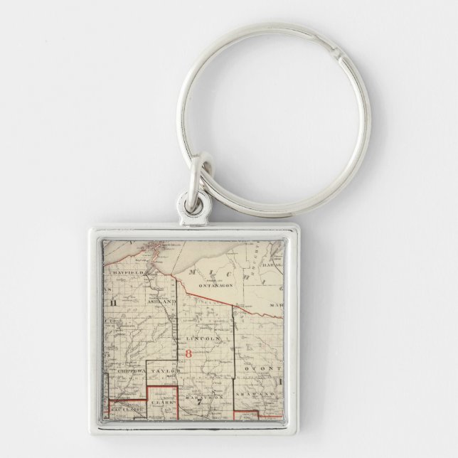 Map of Wisconsin Keychain (Front)