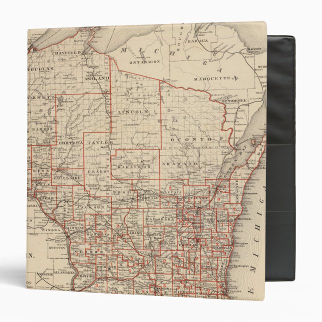 Map of Wisconsin, showing assembly districts Binder (Front/Inside)