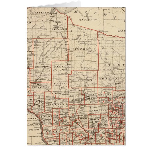 Map of Wisconsin, showing assembly districts Cards (Front)