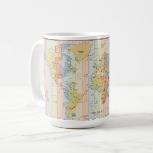 Map of World Time Zones Coffee Mug