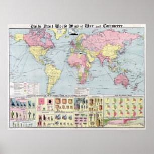 MAP of WORLD WAR ONE COMPLETE OVERVIEW 1917 Poster