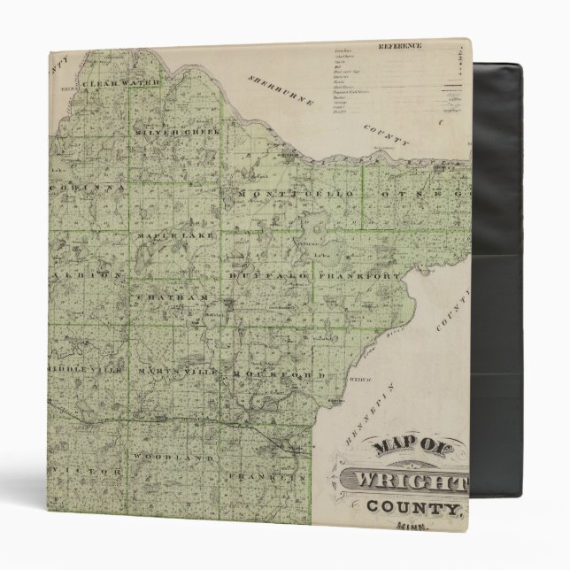 Map of Wright County, Minnesota 3 Ring Binder (Front/Inside)