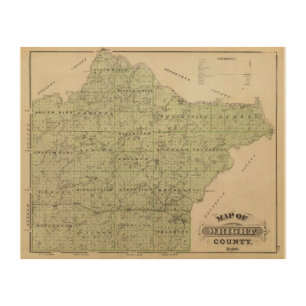 Map of Wright County, Minnesota Wood Wall Art