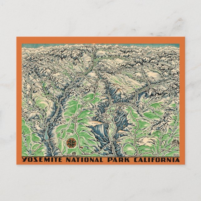  Map of Yosemite Postcard (Front)