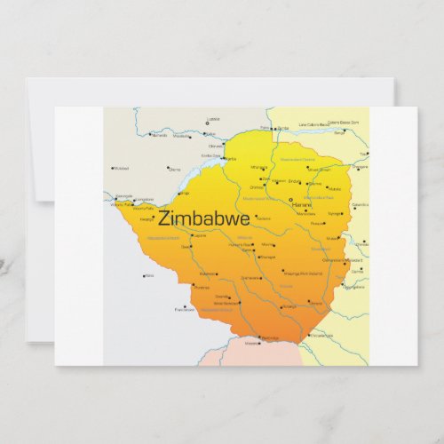 Map of Zimbabwe Invitations