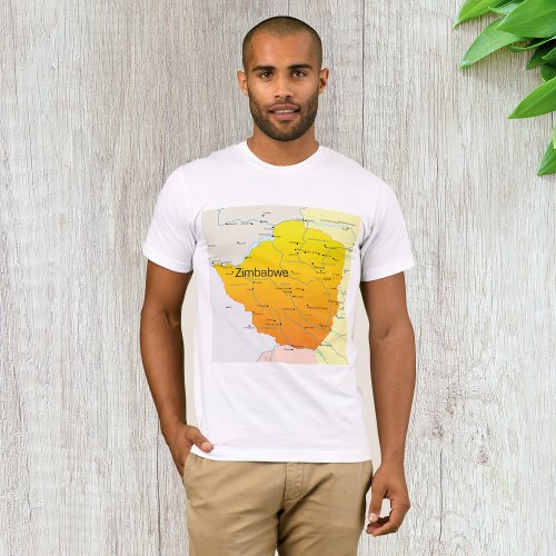 Map of Zimbabwe Mens T_Shirt