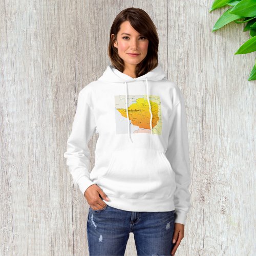 Map of Zimbabwe Womens Hoodie