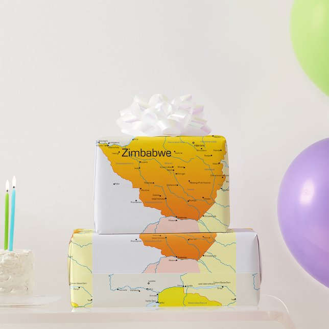 Map of Zimbabwe Wrapping Paper (Creator Uploaded)