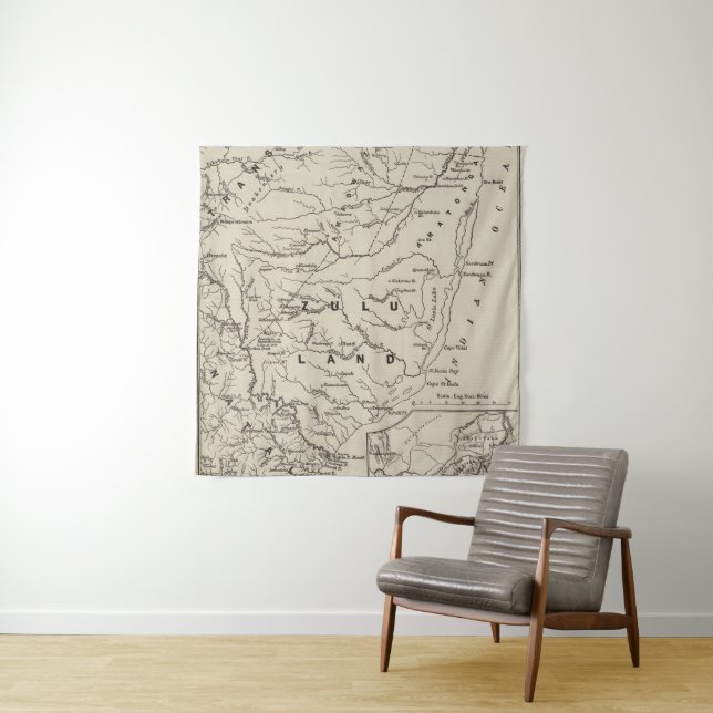 Map of Zululand with the Adjoining Frontiers Tapestry (In Situ)