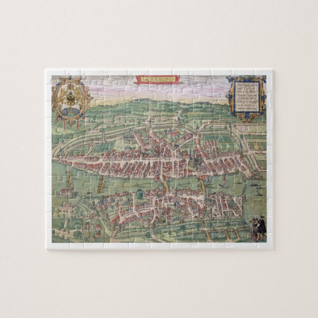 Map of Zurich, from 'Civitates Orbis Terrarum' by Jigsaw Puzzle (Horizontal)