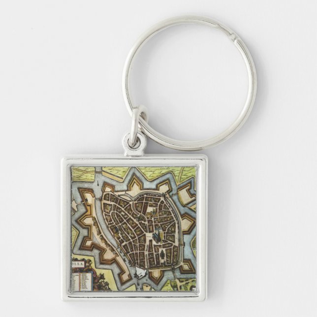 Map of Zwolle, NETHERLANDS (1652) Keychain (Front)