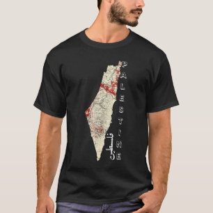 map Palestine arabic calligraphy T-Shirt