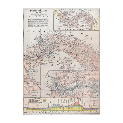MAP PANAMA 1907 ACRYLIC PRINT