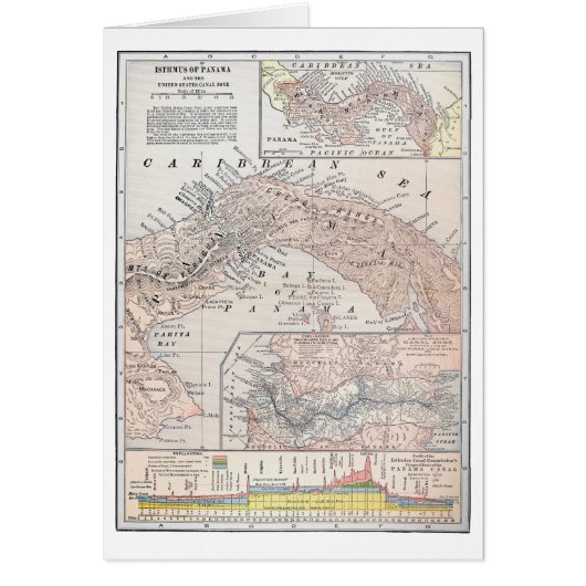 MAP: PANAMA, 1907 CARDS (Front)