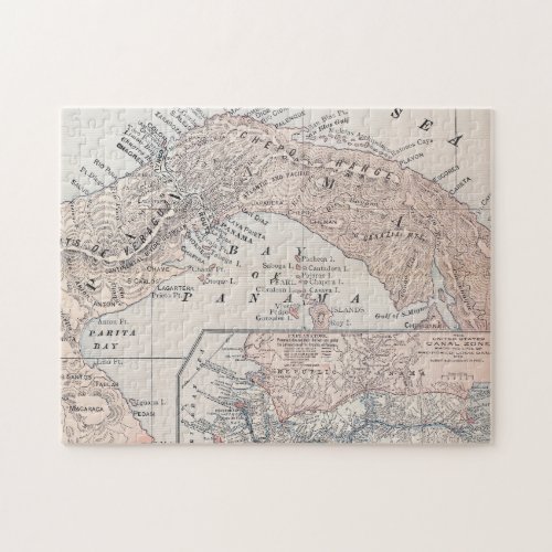 MAP PANAMA 1907 JIGSAW PUZZLE